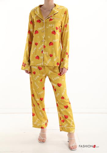  Pijama completo Estilo Informal  Amarillo