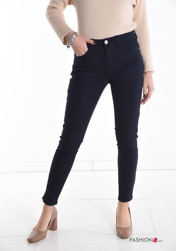  skinny Cotton Jeans with pockets Blue marine