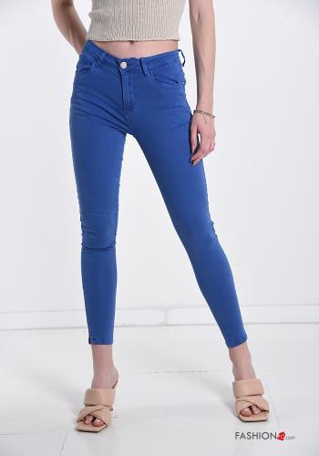  Jeans aus Baumwolle mit Taschen Leuchtend blau