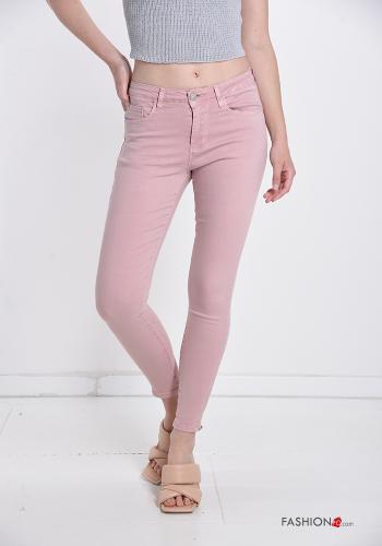  Jeans in Cotone con tasche  Cipria