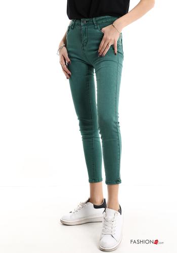  Cotton Jeans with pockets Bottle green