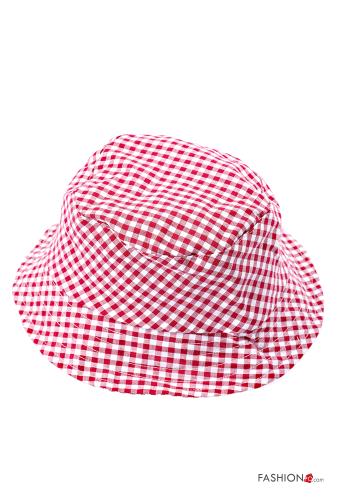  Vichy Cotton Hat  Red
