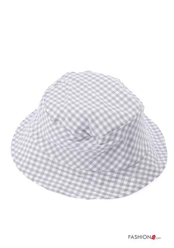 Vichy Cotton Hat  Gainsboro
