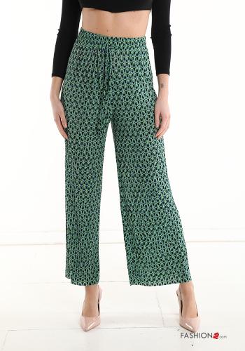  Patterned Trousers with drawstring with elastic