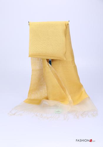  Silk Shawl with fringes Yellow