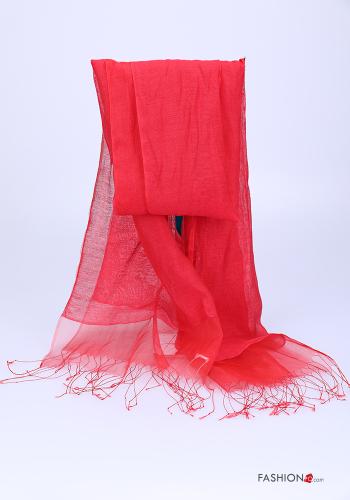  Silk Shawl with fringes Red