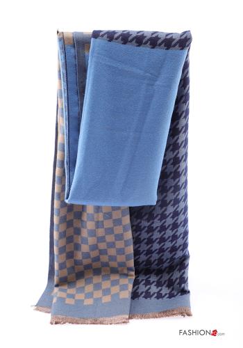  Sciarpa Fantasia quadrettata vichy  Blu