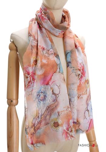  Floral Scarf  Orange