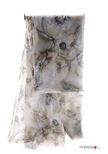  Floral Scarf  Beige