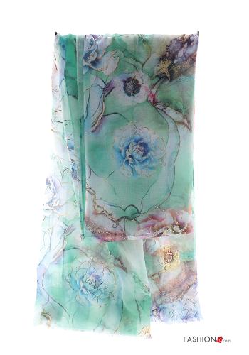  Floral Scarf  Green