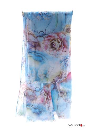  Floral Scarf  Blue