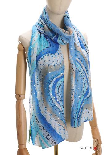  Patterned Scarf  Blue