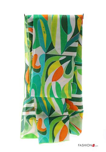  Patterned Cotton Scarf  Green