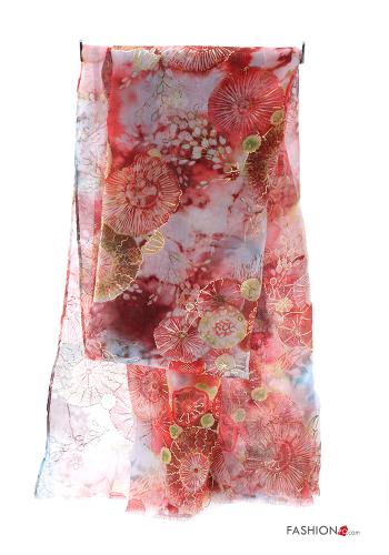  Floral Scarf  Red