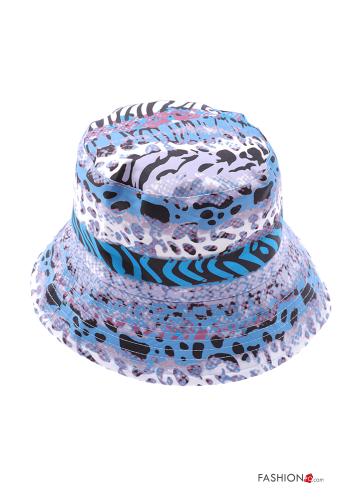  Cappello in Cotone Fantasia animalier  Blu