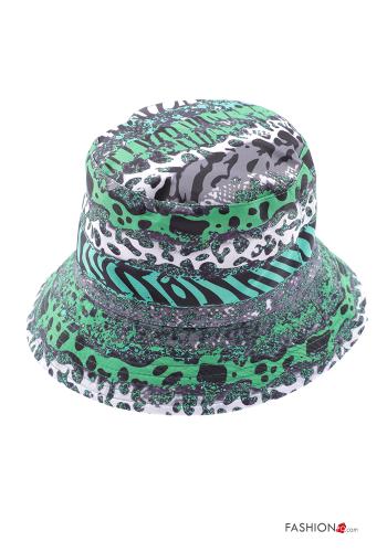  Cappello in Cotone Fantasia animalier  Verde