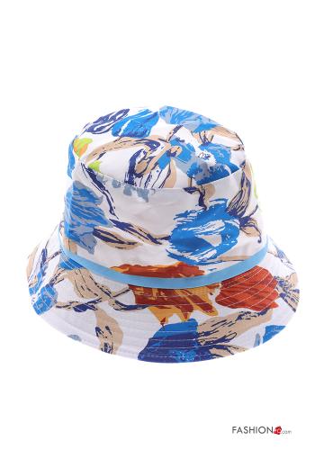  chapéu em Algodão Floral  Azul