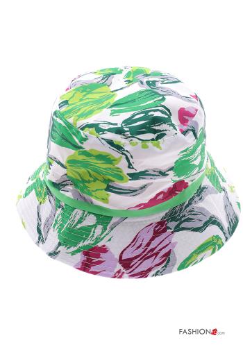 Cappello in Cotone Fantasia floreale  Verde