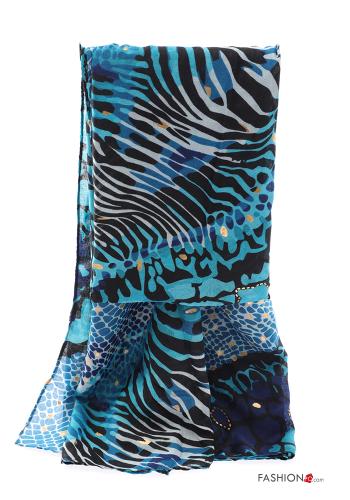  Sciarpa Fantasia animalier  Blu