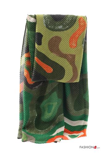  Patterned Scarf  Green Asparagus
