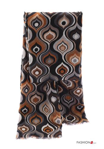  Geometric pattern Scarf  Black