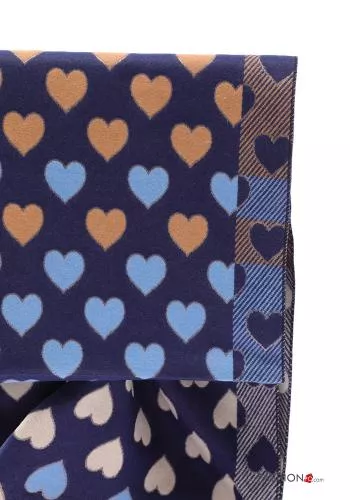  heart motif Scarf with fringe