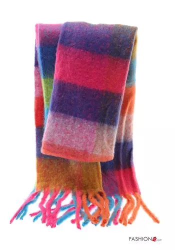  Striped Scarf with fringe