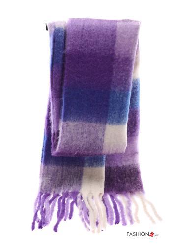  Striped Scarf with fringe Purple