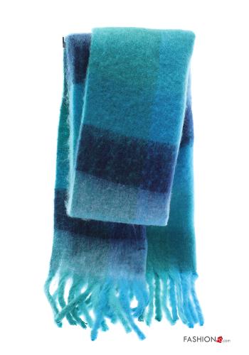  Striped Scarf with fringe Teal