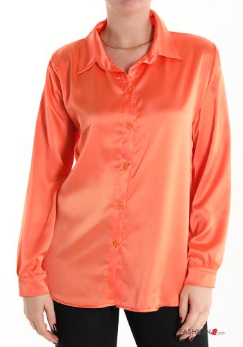  Satin Hemd  Orange