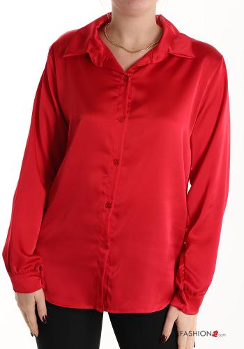  Satin Hemd  Rot