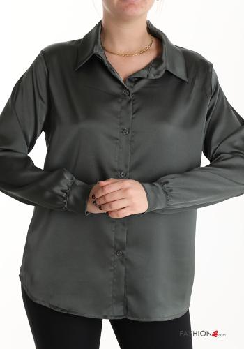  satin Shirt  Grey asparagus