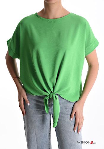  short sleeve Blouse with knot Jade