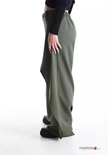  Pantalone oversize wide leg con tasche con elastico 