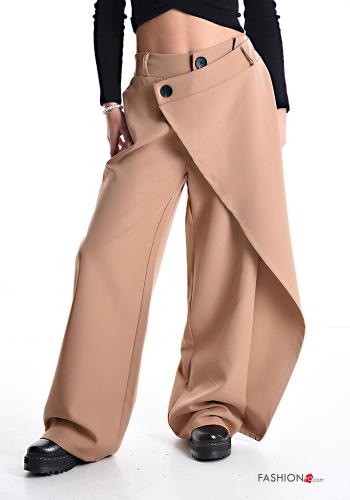  oversized wide leg Trousers with pockets with elastic Camel
