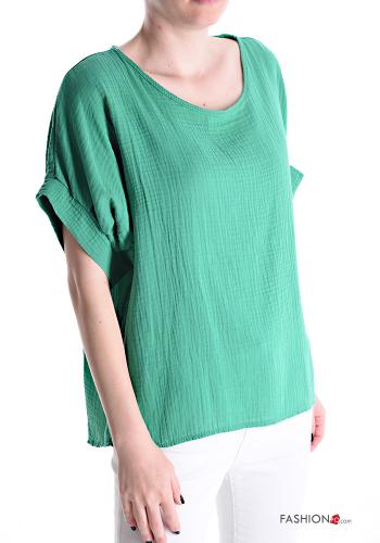  short sleeve Cotton Blouse  Tea leaf