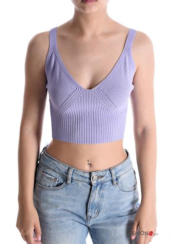  Top with v-neck Lilac
