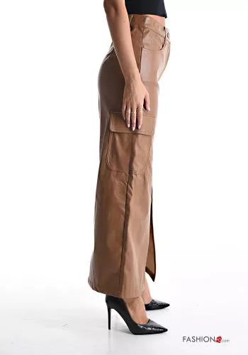  Longuette Skirt with pockets with split with zip