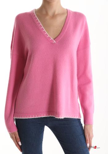  Wool Mix Sweater with v-neck