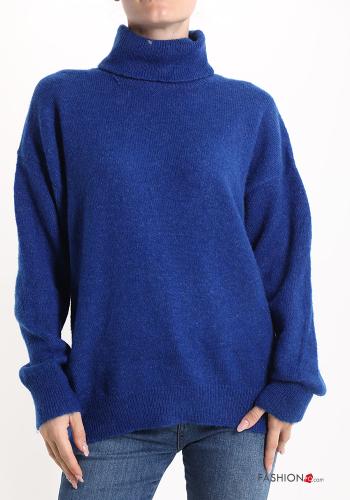  Wool Mix Sweater Rollneck Navy blue