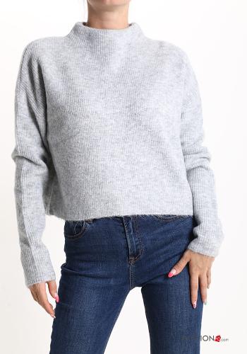  Wool Mix Sweater  Grey 20%