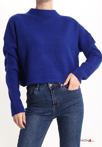  Wool Mix Sweater  Blue marine