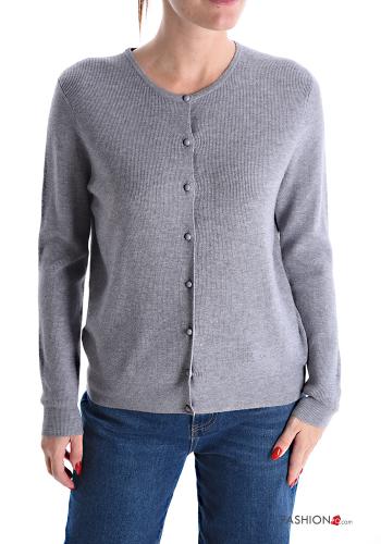  Cardigan con bottoni  Grigio