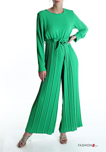  pleated Jumpsuit with bow Green