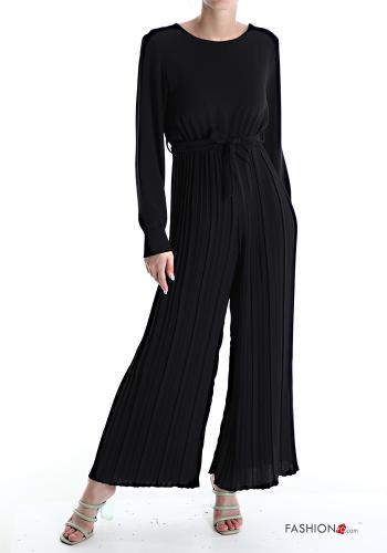  pleated Jumpsuit with bow Black