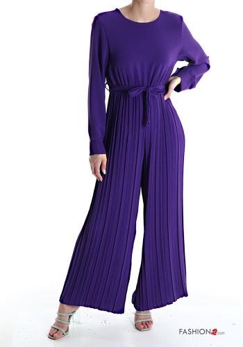  pleated Jumpsuit with bow Indigo