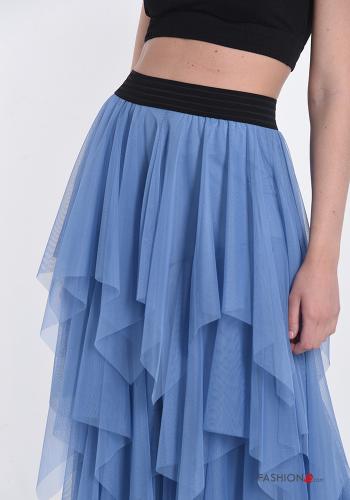  Falda De tul Longuette con volantes 
