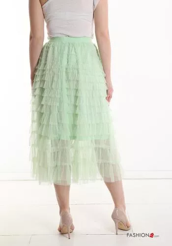  tulle midi Skirt with flounces with elastic