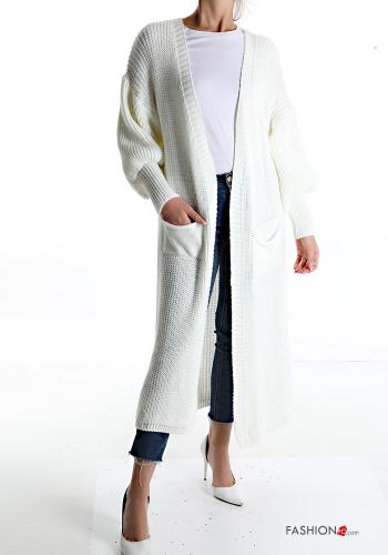  Cardigan with pockets Ivory