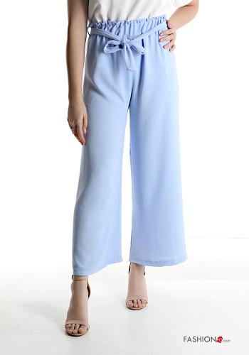  Pantalone con elastico con fusciacca  Celeste